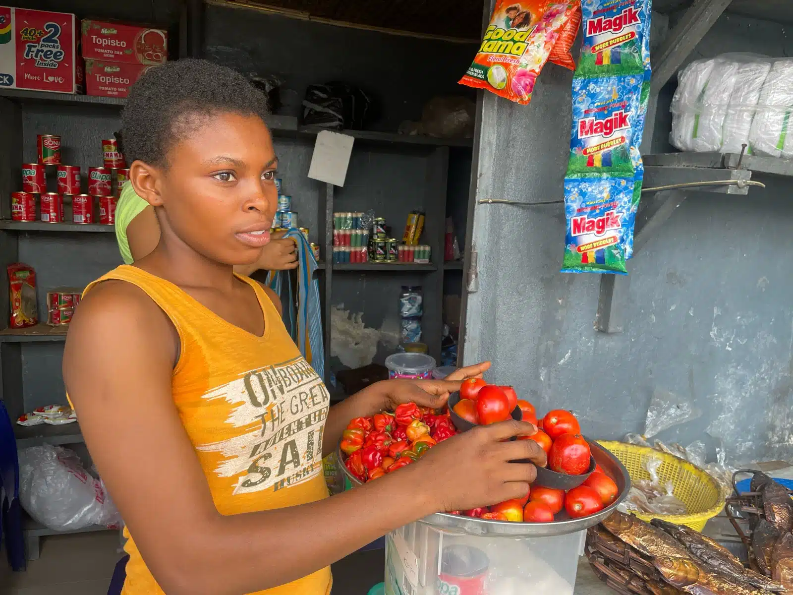 Young lady in a shop