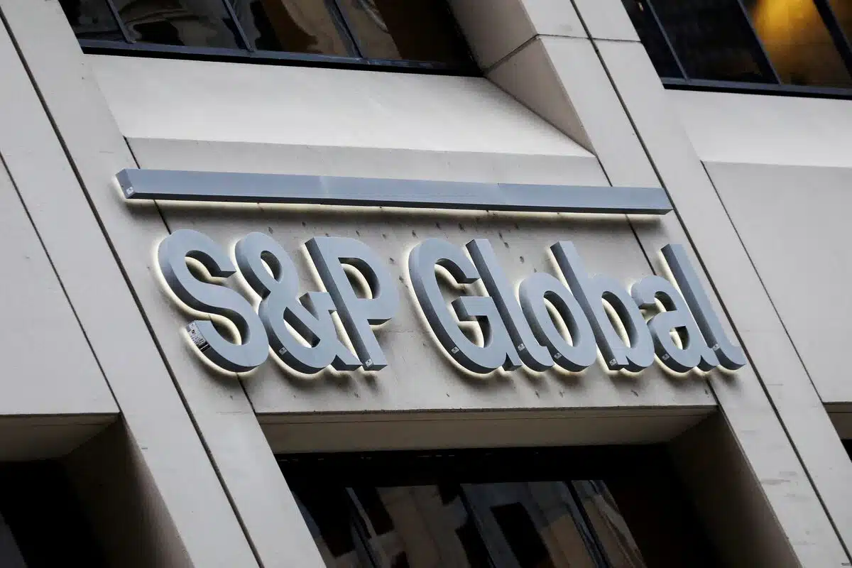 The S&P logo displaced on the agency’s office building in New York