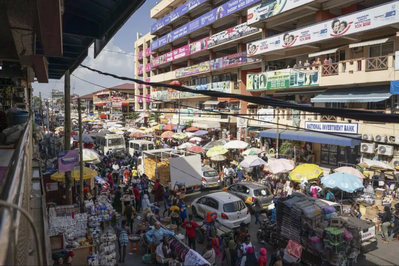 Shoppers at the Makola market in Accra, Ghana