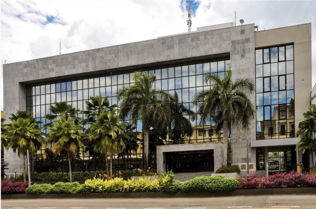 Wide view of the Central Bank of Seychelles’s office building