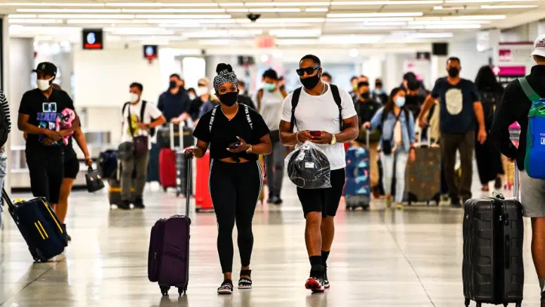 Africans travelling at the airport