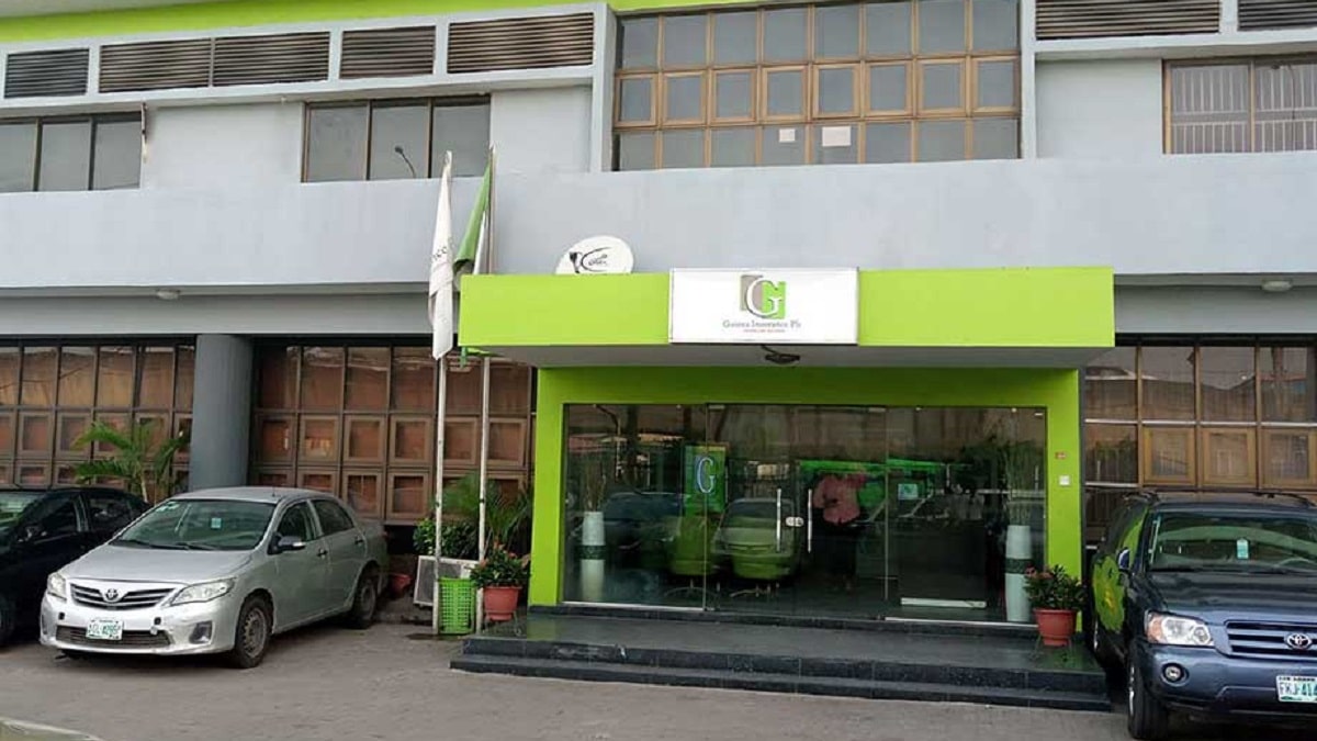 A wide shot image of a Guinea Insurance office in Nigeria