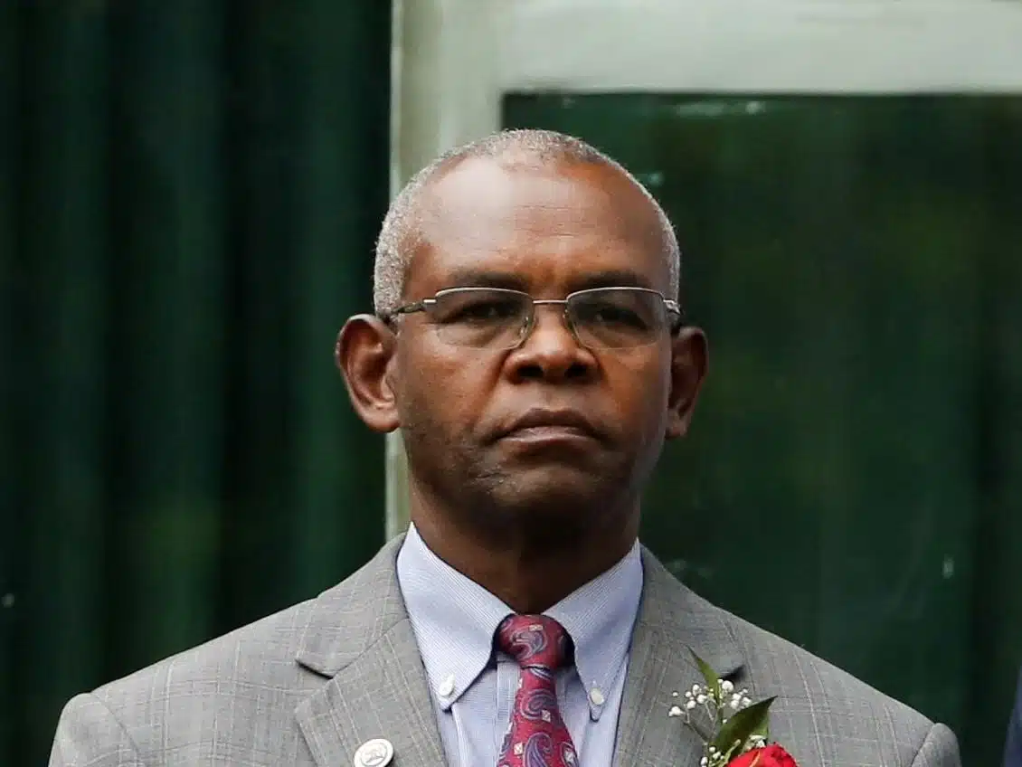 Central Bank of Kenya Governor Kamau Thugge outside the National Treasury building in Nairobi, Kenya